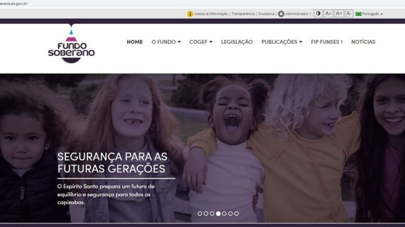 Site do Fundo Soberano do Estado do Espírito Santo já está no ar