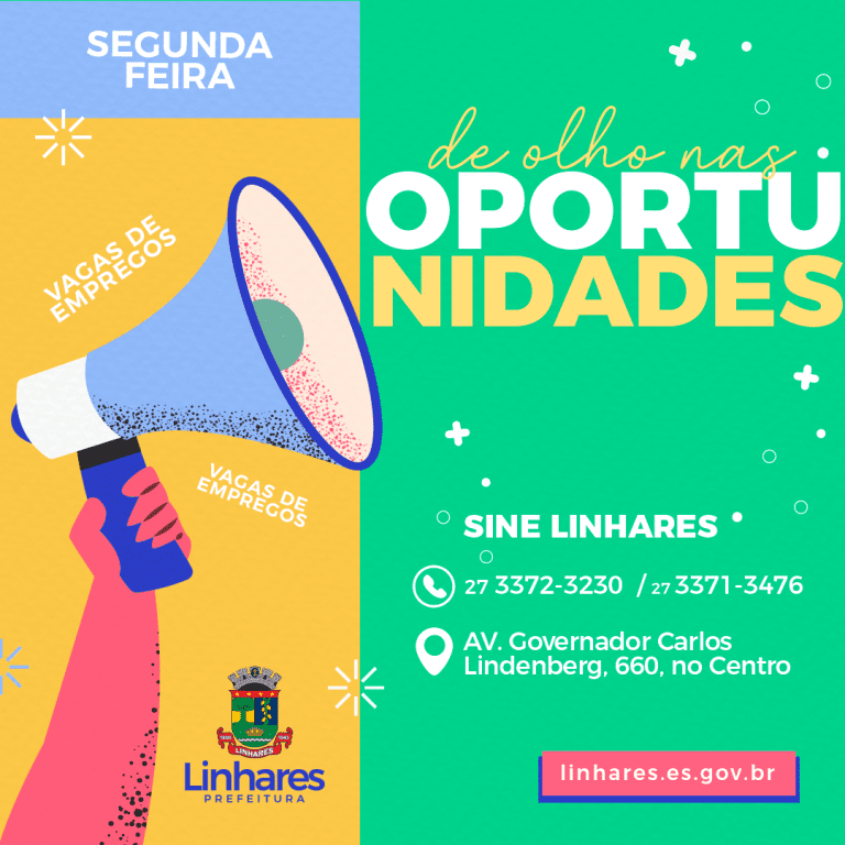 Sine Linhares oferta 129 vagas de emprego nesta segunda-feira, dia (13)