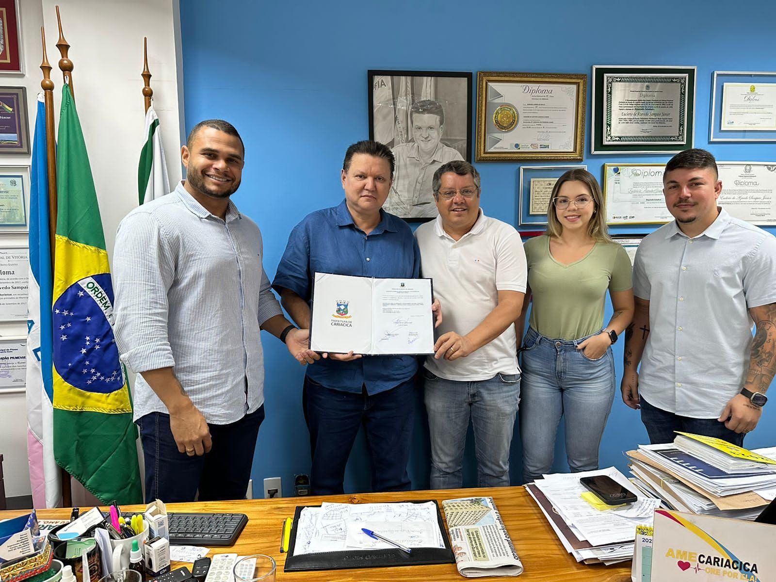 Ordem de serviço é assinada para obras de pavimentação e drenagem em Jardim América, Cariacica