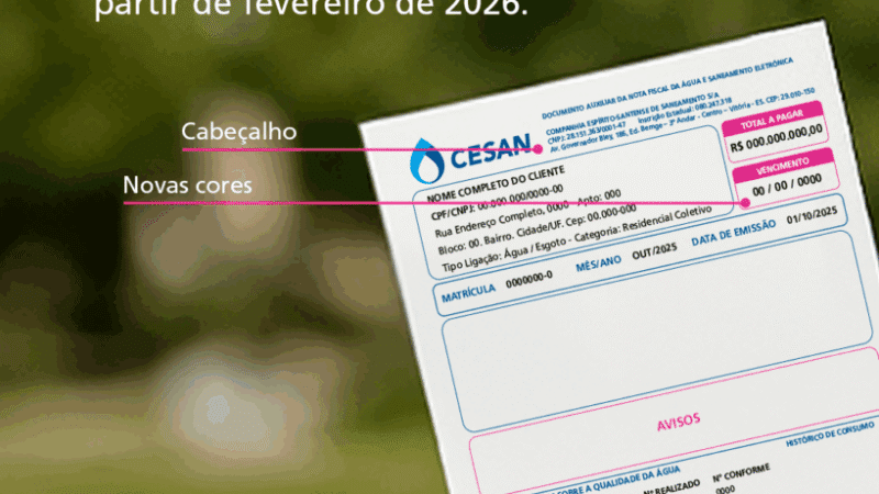 Cesan anuncia mudança no visual da conta a partir de fevereiro