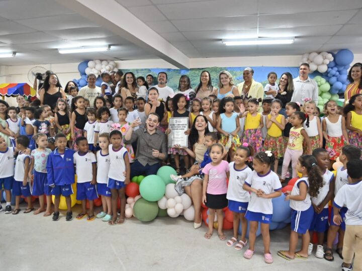 Pazolini inaugura reforma e climatização do CMEI Sophia Musengny, no Bairro da Penha