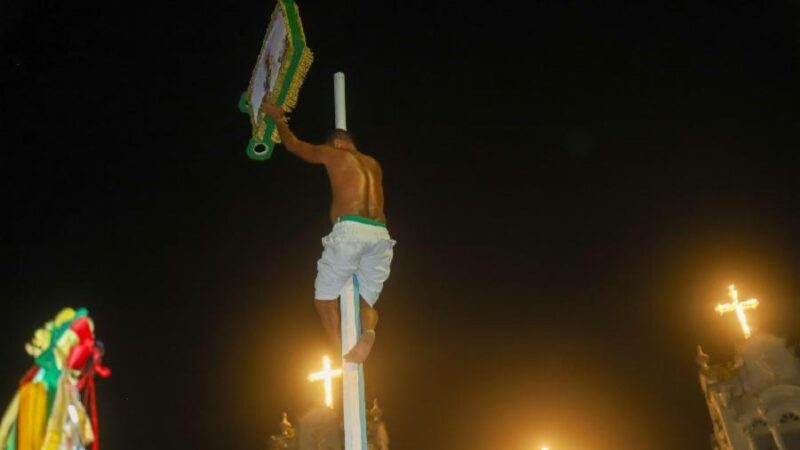 Serra Sede celebra fé e tradição com derrubada do mastro de São Benedito neste domingo (5)
