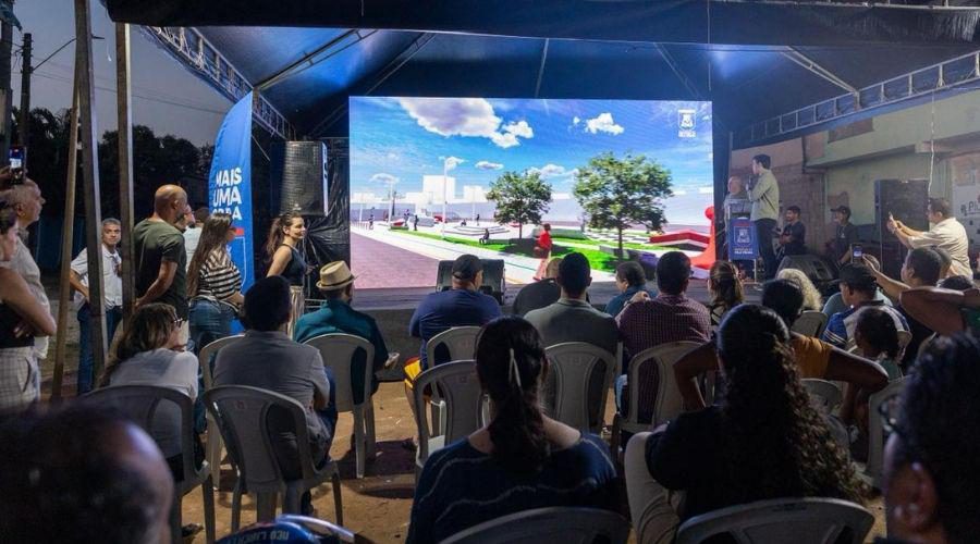 Moradores participam de cerimônia que marca início do Parque Linear de Santa Rita
