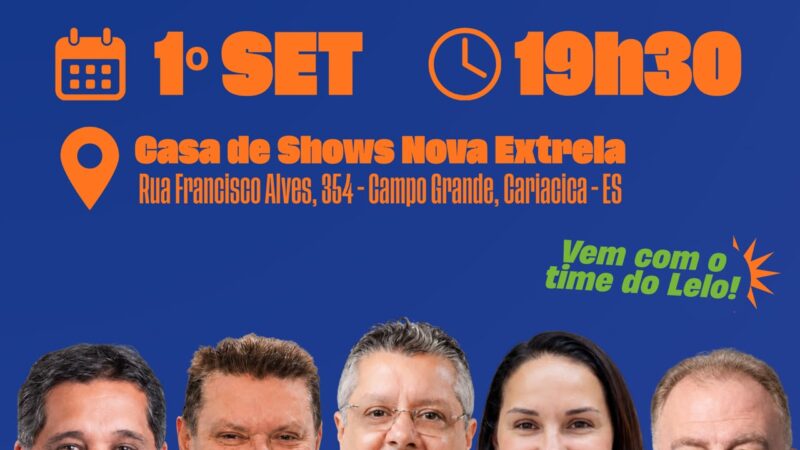 Com apoio do Governo do ES, Lelo Couto prepara grande ato político em Cariacica no dia 1º