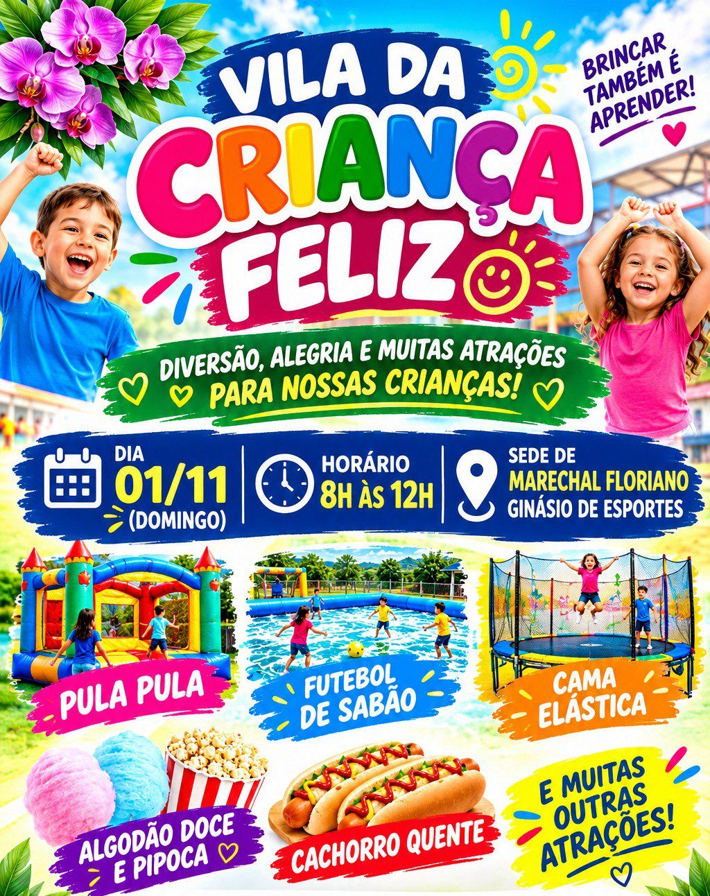 Vila da Criança Feliz promete manhã de diversão e alegria em Marechal Floriano